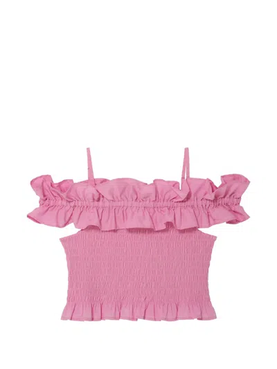Tutu Du Monde Mariposa Ruffled Smocked Top In Pink