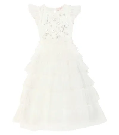 Tutu Du Monde Kids' Marvelous Ruffled Tulle Dress In White
