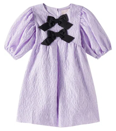 Tutu Du Monde Kids' Melodie Bow-detail Brocade Dress In Purple