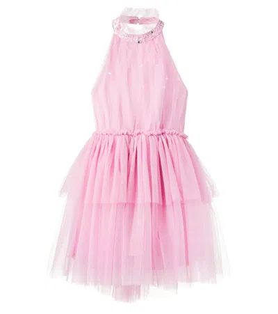 Tutu Du Monde Kids' Meri Sequined Tiered Tulle Dress In Purple