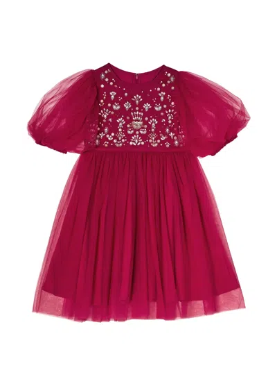 Tutu Du Monde Kids' Merry More Crystal-embellished Dress In Red