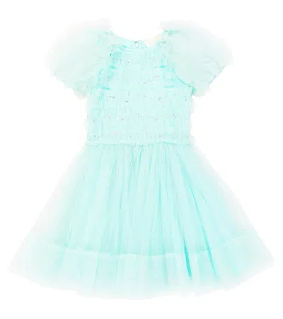 Tutu Du Monde Kids' Montage Ruffled Tulle Dress In Blue
