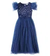 Tutu Du Monde Navy Wisteria Jersey And Tulle Dress In Blue
