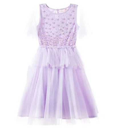 Tutu Du Monde Kids' Orchid Radiance Embellished Tulle Dress In Purple