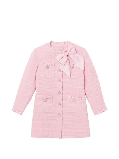 Tutu Du Monde Kids' Powdered Petal Bow-detail Coat In Pink