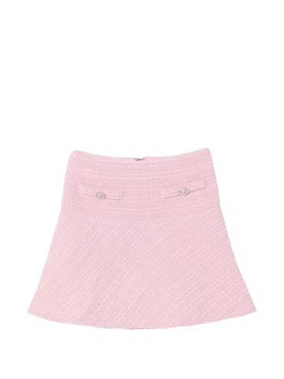 Tutu Du Monde Kids' Powdered Petal Tweed Crystal-embellished Skirt In Pink