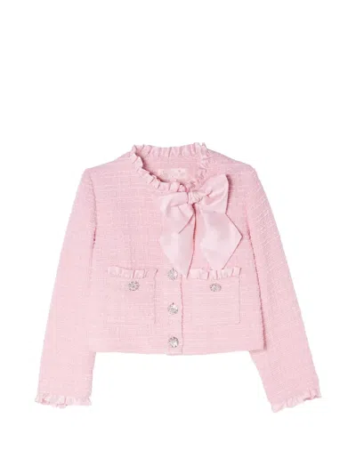Tutu Du Monde Kids' Powdered Petal Tweed Jacket In Pink