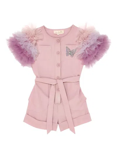 Tutu Du Monde Kids' Pretty Papillon Embellished Playsuit In Pink
