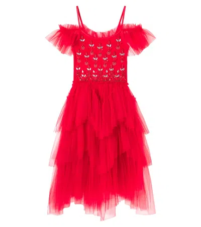 Tutu Du Monde Kids' Princess Whispers Sequined Tulle Dress In Red