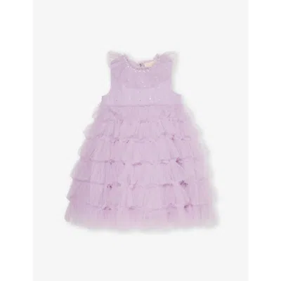 Tutu Du Monde Kids' Pastel Lilac Mural Sequin And Bead-embellished Tulle Dress 2-11 Y