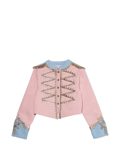 Tutu Du Monde Kids' Ringmaster Crystal-fringe Jacket In Pink
