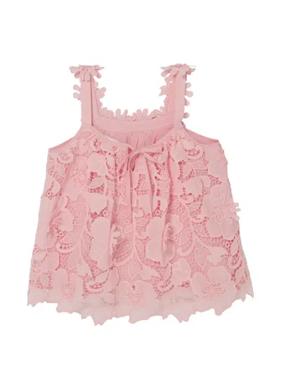 Tutu Du Monde Riviera Flower Lace Top In Pink