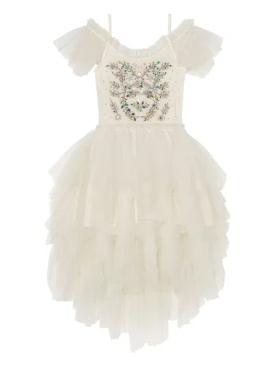 Tutu Du Monde Kids' Rococo Embellished Dress In White