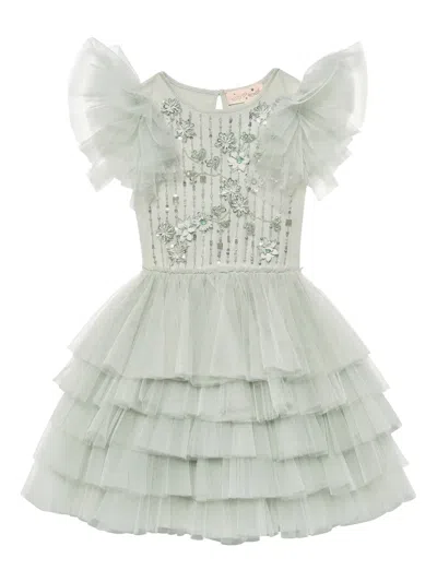Tutu Du Monde Kids' Ruffle-detail Tulle Dress In Grey