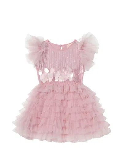Tutu Du Monde Babies' Ruffled Sequin Dress In Pink