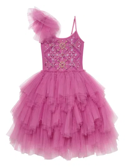 Tutu Du Monde Kids' Ruffled Tulle Dress In Purple