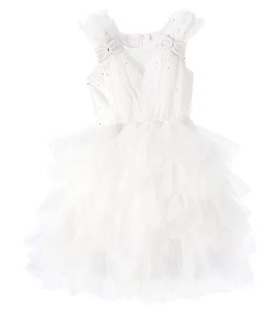 Tutu Du Monde Kids' Rumi Embellished Tulle Dress In White