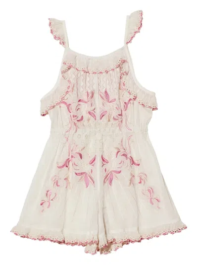 Tutu Du Monde Kids' Samba Embroidered Playsuit In White