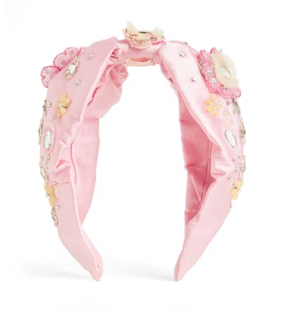 Tutu Du Monde Kids' Satin Flower Garden Headband In Pink