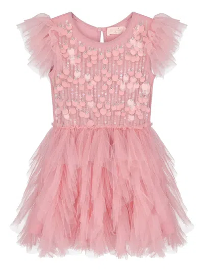 Tutu Du Monde Babies' Sequin-embellished Tulle Dress In Pink
