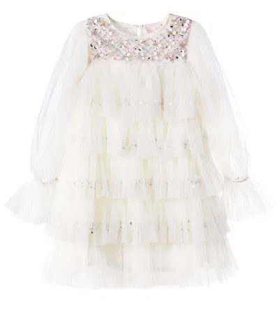 Tutu Du Monde Kids' Sequined Tulle Dress In White