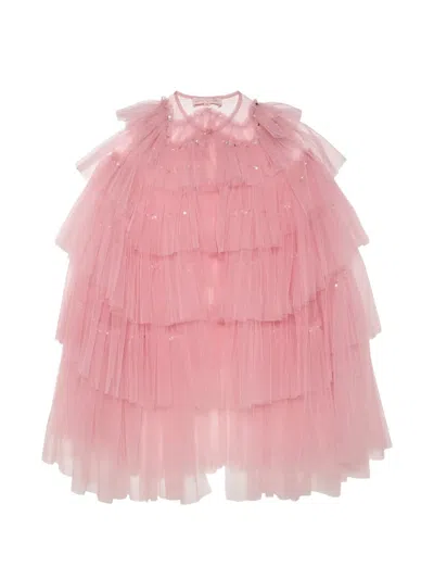 Tutu Du Monde Kids' Sequin-embellished Ruffled Cape In Pink