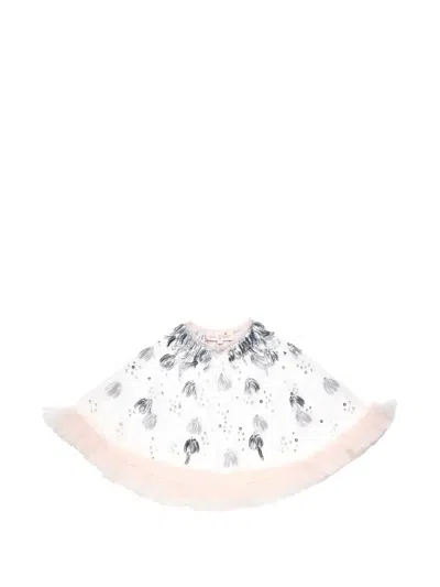 Tutu Du Monde Kids' Sequin-embellished Ruffled Cape In White