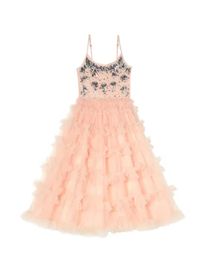 Tutu Du Monde Kids' Sequin-embellished Ruffled Dress In Neutral