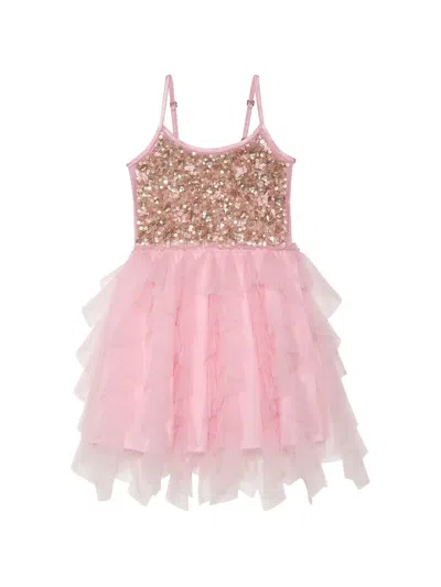Tutu Du Monde Babies' Sequin-embellished Ruffled Dress In Pink