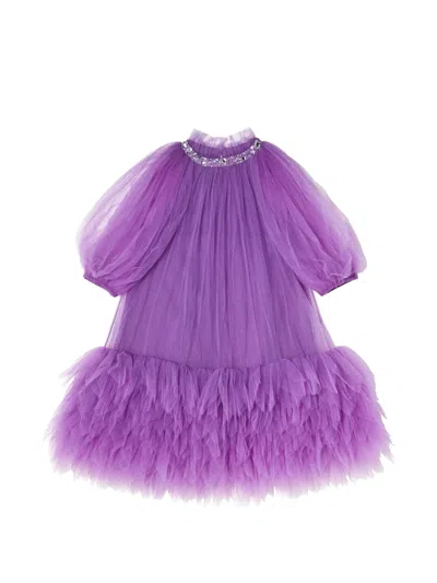 Tutu Du Monde Kids' St Moritz Sequin-embellished Tulle Dress In Purple