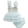 Tutu Du Monde Starry Delight Ruffle Party Dress & Bloomers In Illusion Blue
