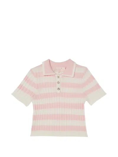 Tutu Du Monde Striped Embellished Top In Pink
