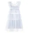 Tutu Du Monde Tea For Two Embellished Tiered Tulle Dress In Blue