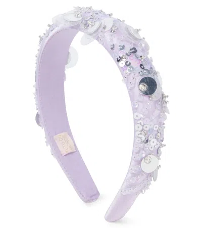 Tutu Du Monde Kids' Verzierter Haarreif Team Colours Aus Satin In Neutral