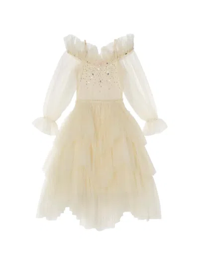 Tutu Du Monde Thinker Tutu Crystal-embellished Ruffled Dress In Neutral