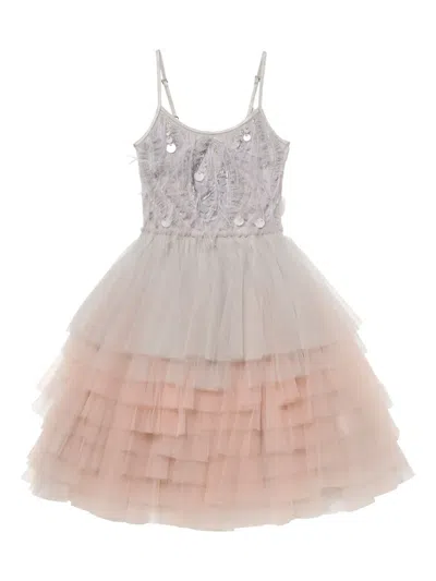 Tutu Du Monde Kids' Tiered Tulle Dress In Silver
