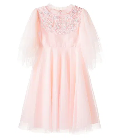 Tutu Du Monde Kids' Tulip Twirl Beaded Tulle Dress In Pink