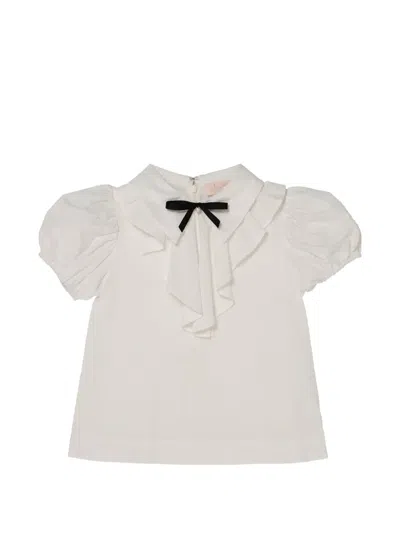 Tutu Du Monde Ruffled Bow Top In White