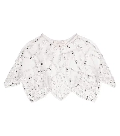 Tutu Du Monde Kids' Zeppelin Sequin-embellished Cape In Milk