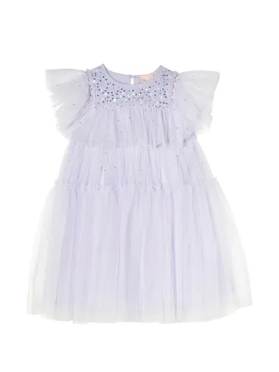 Tutu Du Monde Kids' Ziegfeld Sequin-embellished Ruffled Dress In Purple