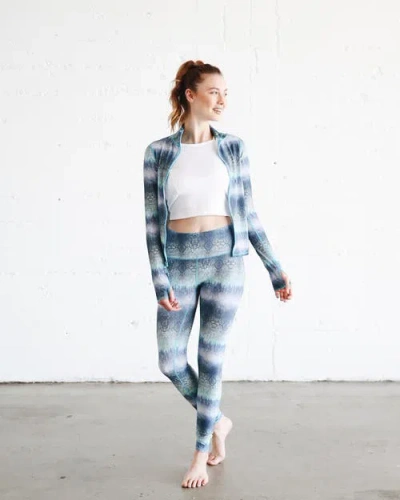 Tutublue Full Zip-front Rash Guard Swim Top In Blue