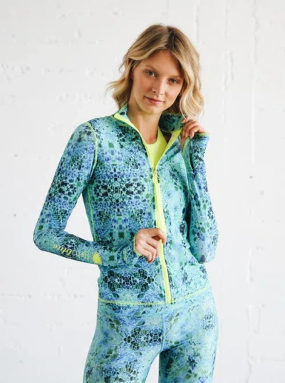 Tutublue Full Zip-front Rash Guard Swim Top In Blue