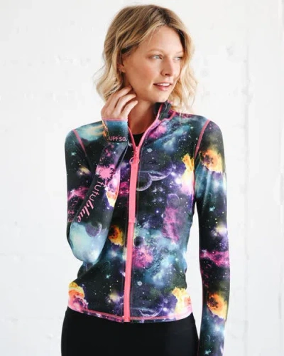 Tutublue Full Zip-front Rash Guard Swim Top In Multi