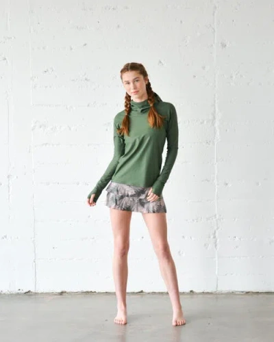 Tutublue Hooded Pullover Rash Guard Swim Top In Green