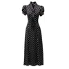Tuva Collection Women's Black Ascot Polka Dot Dress In Black