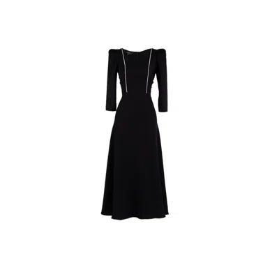 Tuva Collection Women's Black Monochrome Muse Midi Dress