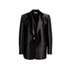 Tuva Collection Women's Black Taffeta Oversized Belted Blazer In Black
