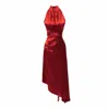 Tuva Collection Women's Fiery Fête Asymmetrical Dress In Red In Red