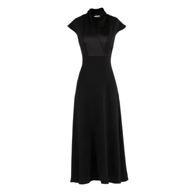 Tuva Collection Women's Noir Elegance, Chic Black Collared Dress For All Seasons