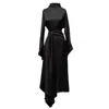 Tuva Collection Women's The Black Nacre Draped Dress In Black